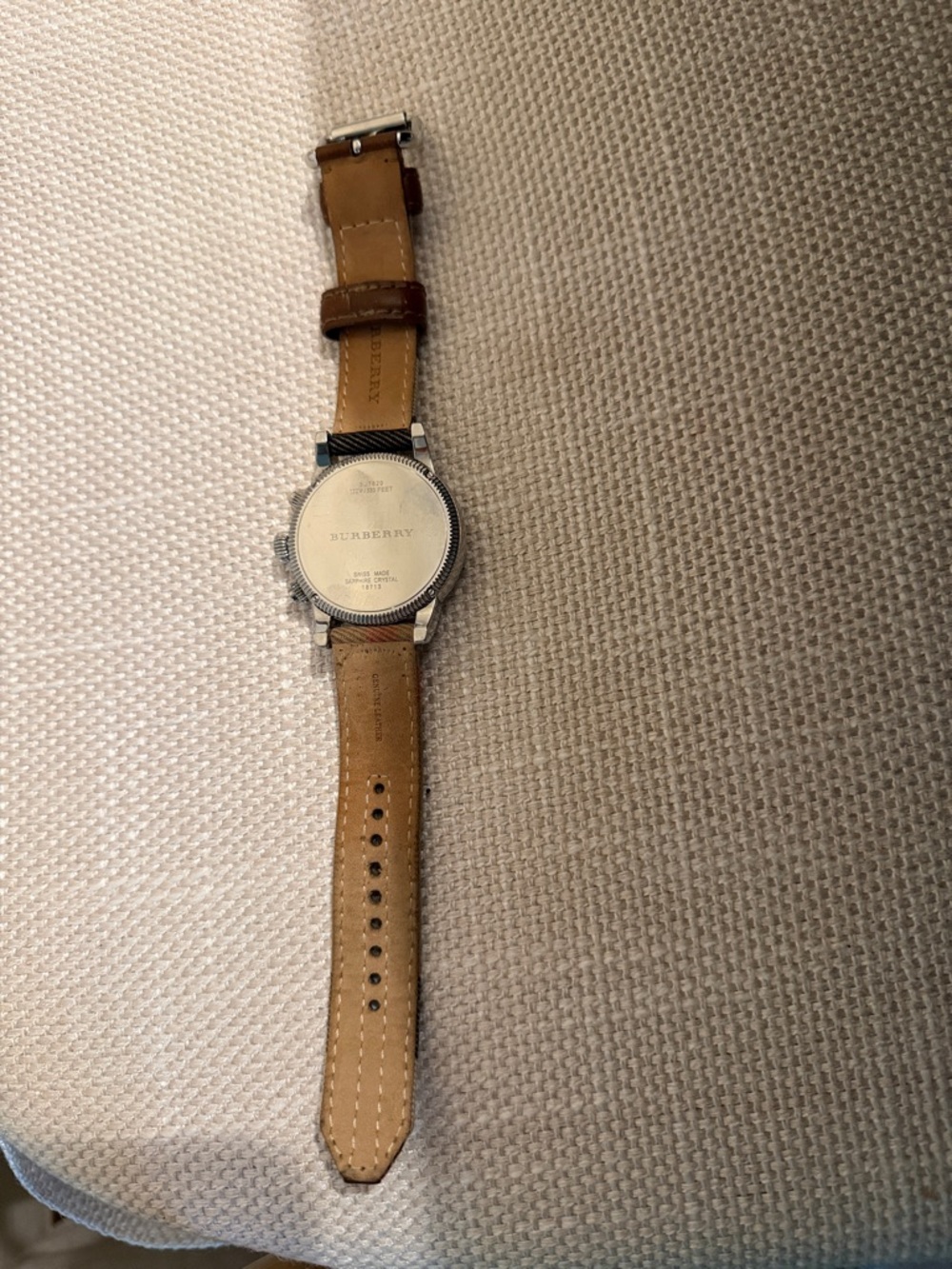 Burberry Plaid Fabric Strap Wristwatch with Silver Dial - Picture 2 of 4